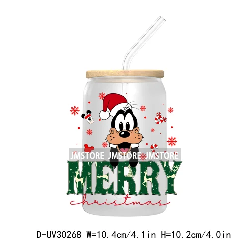 Merry Christmas Cartoon Mouse And Friends UV DTF Transfer Stickers Decals For Libbey Cold Cups Mugs Tumbler Xmas Bear Candy Cane