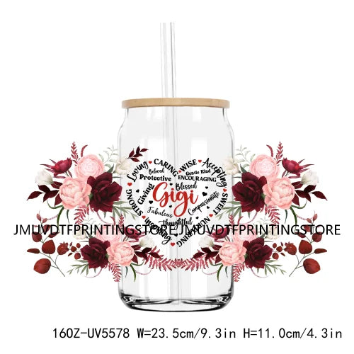 Compassionate Strong Mom Grandma 16OZ UV DTF Cup Wrap Transfer Sticker Custom Label Durable Waterproof Logo For Libbey Glass Can