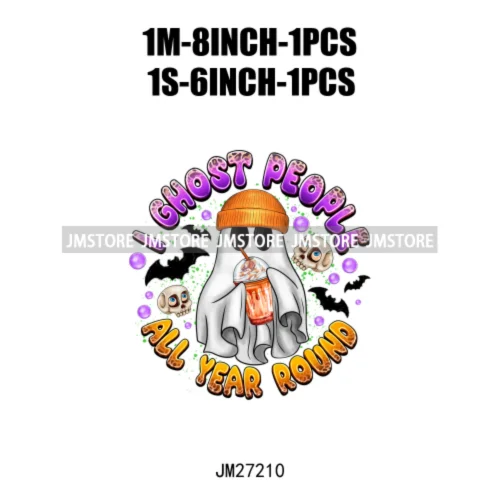 Sweet Spooky Ice Cream Season Ghost Boo Halloween Creepy People Trick Or Treat Candy DTF Iron On Transfers Stickers For T-shirts