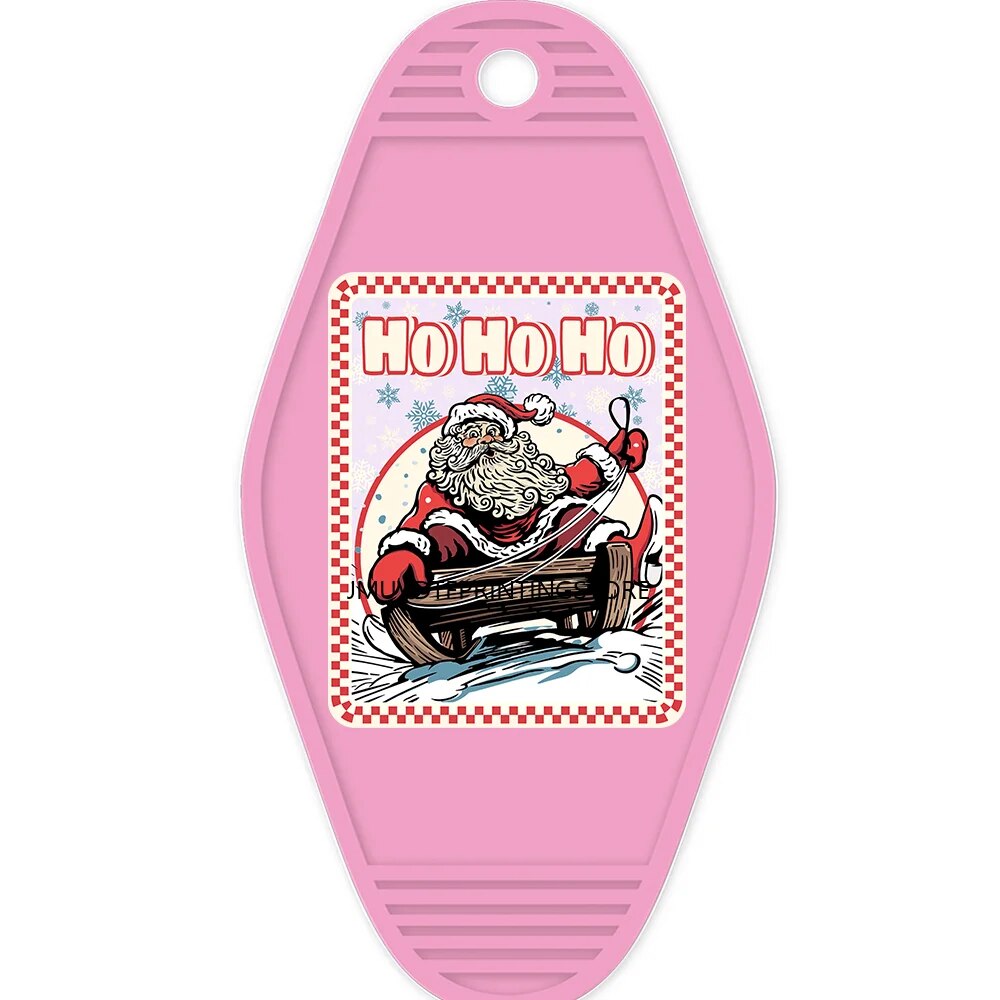 On The Petty List Christmas Santa High Quality WaterProof UV DTF Sticker For Motel Hotel Keychian Have A Cup Of Cheer Design