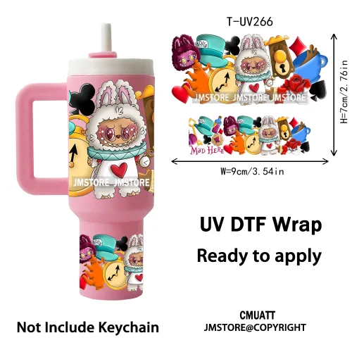 Lovely Cartoon Monsters Princess UV DTF Custom Print Ready To Apply Transfer Stickers Waterproof Wraps For Mini Tumbler Keychain