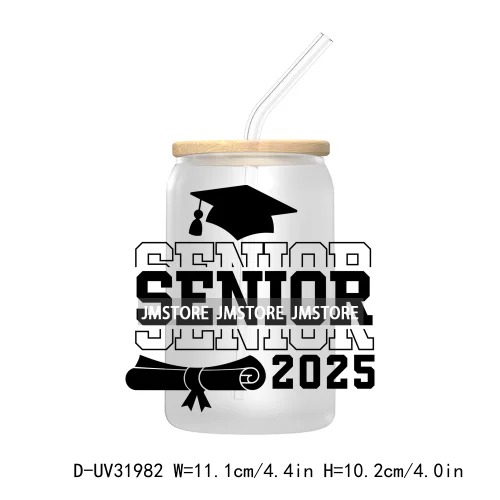 Class Of 2025 Graduation High School Senior UV DTF Transfer Stickers Decals For Libbey Cold Cups Mugs Tumbler Waterproof Labels