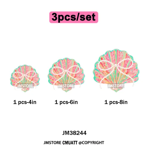 Seashell Sweet Summer Salty Soul Preppy Coastal Coquette Floral Vibes Iron on DTF Transfers Stickers Ready to Press for T-shirts
