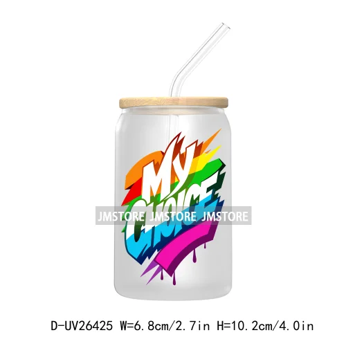 Pride Love Rainbow Heart UV DTF Transfer Stickers Decals For Libbey Cold Cups Mugs Durable Waterproof Custom Logo Label Best Gay