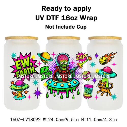 Halloween Pumpkin Spice Magical Cartoon 16OZ UV DTF Cup Wraps Ready To Apply Waterproof Transfer Stickers For Libbey Glass Can