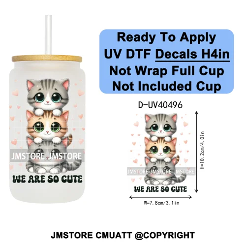 Funny Animal Quotes Sarcastic Dogs UV DTF Transfer Stickers Decals Ready To Apply Waterproof For 16OZ Libbey Glass Can Tumbler