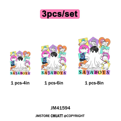 In My Boys Era Ghost Cartoon Anime Movie Kpop Halloween Vibes Iron on DTF Washable Transfers Stickers Ready to Press for Hoodies