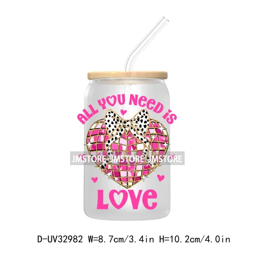 Coquette Valentine Heart Love XOXO Valentine's Day UV DTF Transfer Stickers Decals For Libbey Cold Cups Mugs Tumbler Waterproof