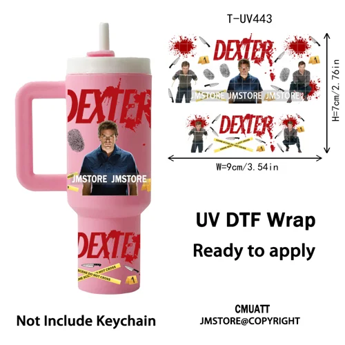 Halloween Nightmare Cartoon Characters UV DTF Mini Tumbler Keychain Wraps Ready To Apply Transfer Stickers Waterproof Decals
