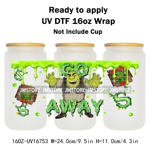 Cartoon Horror Halloween Nightmare UV DTF Wraps Transfer Sticker Selfadhesive Waterproof High Quality For 16OZ Libbey Glass Can