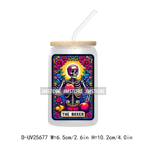 The Teacher Tarot Card UV DTF Transfer Stickers Decals For Libbey Cold Cups Mugs Tumbler Custom Logo Labels Funny Witchy Skull