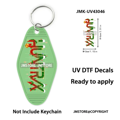 Christmas Kpop Team Demon Hunters Movie UV DTF Keychain Decals Ready To Apply Waterproof Durable Wraps For Hotel Motel Keychain