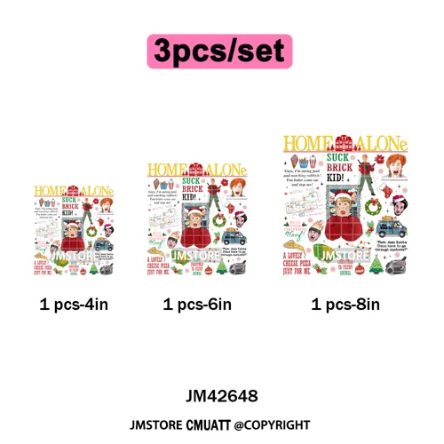 Retro Coquette Bows Holiday Christmas Movie Cartoon Kids Lover Iron on DTF Washable Transfer Stickers Ready to Press for Garment