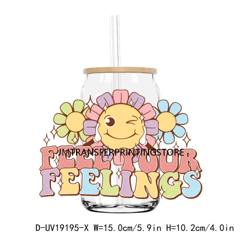 Retro Motivational Quotes UV DTF Transfers Stickers Decals For Libbey Cold Cups Mugs Tumbler Mental Health Waterproof DIY Logo