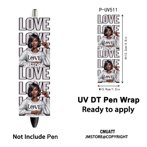 Black Girl Praying Afro Women Faith UV DTF Pen Wraps Ready To Apply Transfer Sticker Print Waterproof High Quality UV DTF Decal