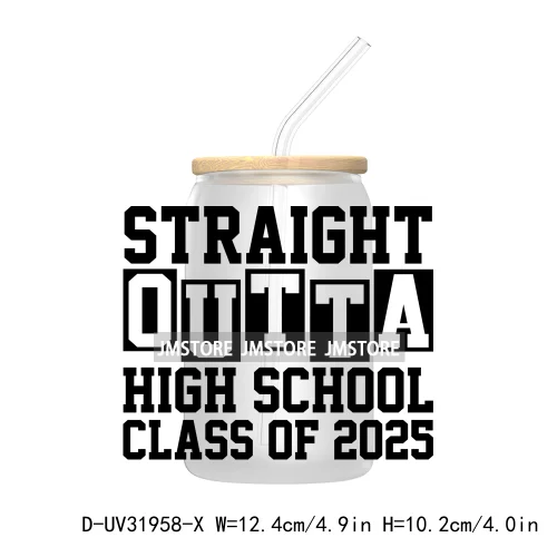 Class Of 2025 Graduation High School Senior UV DTF Transfer Stickers Decals For Libbey Cold Cups Mugs Tumbler Waterproof Labels