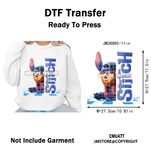 Urban Cartoon Character Streetwear Thermal Printing Iron on DTF Washable Transfers Stickers Ready to Press for Clothing Bags