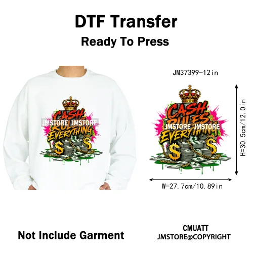 12in Hip Hop Graffiti Urban Skull Gaming Controller Game Lovers Iron on DTF Transfers Stickers Ready to Press for Hoodies Bags