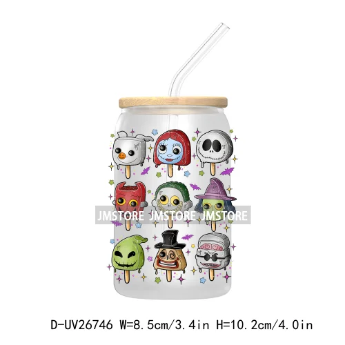 Horror Movies Ice Cream Cartoon Characters UV DTF Transfers Stickers Decals For Libbey Cold Cups Mugs Tumbler Waterproof Logo