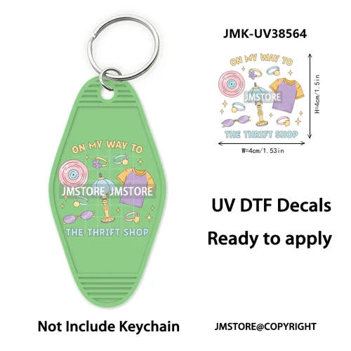 Back To School Teacher Coquette Bow UV DTF Motel Keychain Wraps Ready To Apply Waterproof High Quality Hotel Keychain Decals