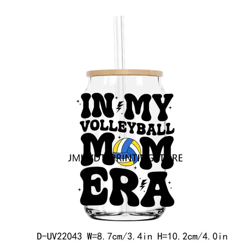 In My Football Softball Volleyball Mom Era UV DTF Transfer Stickers Decal For Libbey Cold Cups Mugs Tumbler Waterproof DIY Craft