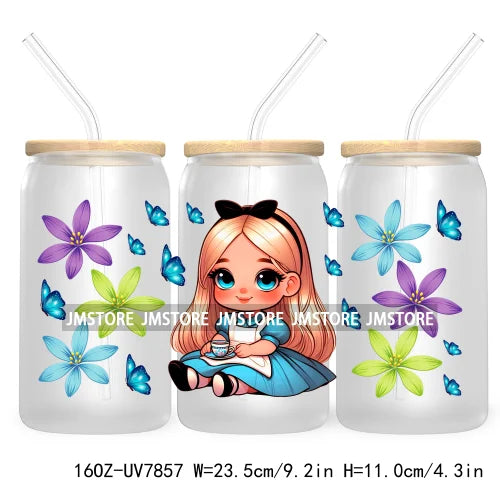 Cute Baby Princess Queen 16OZ UV Cup Wrap DTF Transfer Stickers For Libbey Glass Can Cups Tumbler Waterproof Labels Best Friends