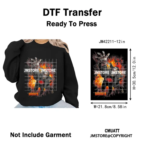 Cool Halftone Horror Killer Characters Scary Halloween Vibes Iron on DTF Washable Transfers Stickers Ready to Press for Clothes