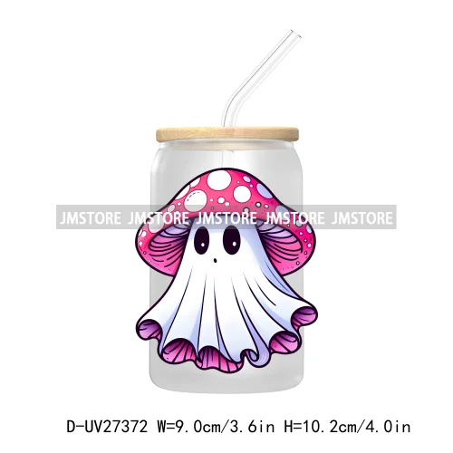 Funny Witch Ghosts Halloween Bat UV DTF Transfer Stickers Decals For Libbey Cold Cups Mugs Tumbler Waterproof Craft Spooky Vibes