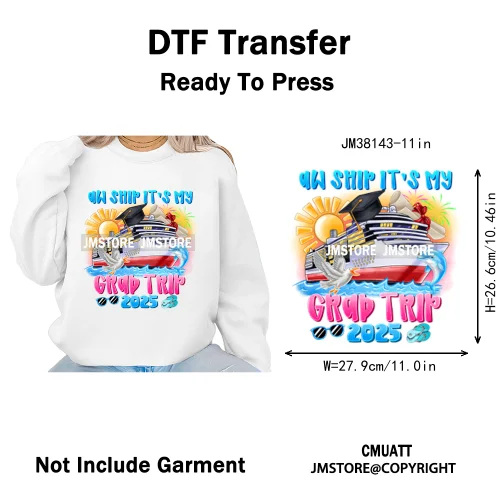 Funny Bruh We Out Teachers School Summer Drink Waves Camping Vibes Iron on DTF Heat Transfer Stickers Ready to Press for Clothes