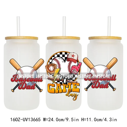 4th Of July American Dad Father's Day 16OZ UV DTF Cup Wraps Ready To Apply Waterproof Transfer Stickers For Libbey Glass Can Mug