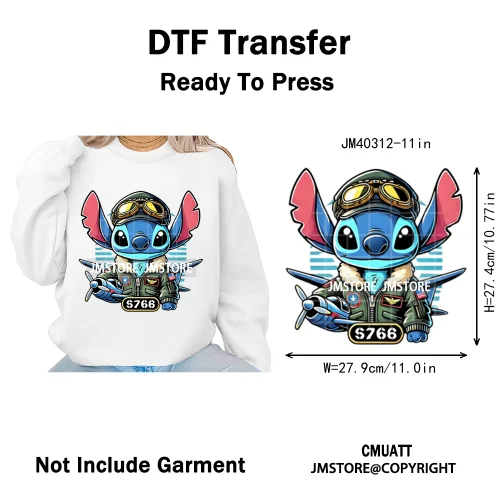 Funny Cartoon Playing Kids Love Character Thermal Printing Iron on DTF Washable Transfers Stickers Ready to Press for T-shirts