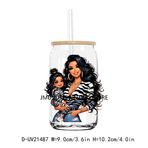 Latina Mama And Daughter UV DTF Transfers Stickers Decals For Libbey Cold Cups Mugs Tumbler Waterproof DIY Logo Mother's Day