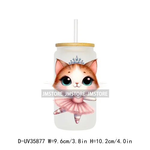 Dancing Cats Kittens Queen UV Sticker Decals For Libbey Cold Cups Mugs Tumbler Transfer Stickers Waterproof High Quality Labels