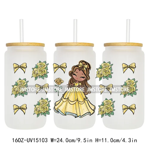 Beauty Princess And Beast UV DTF Stickers Ready to Transfer Cup Wrap Custom Labels DIY Craft For Libbey Can Glass Tumblers Mugs