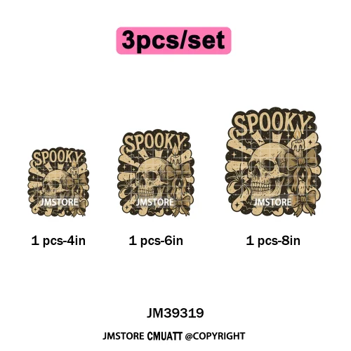 Funny Halloween Quotes Ghouls Stay Spooky Creep It Real Iron on DTF Washable Transfers Stickers Ready to Press for T-shirts Bags