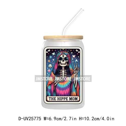 Sarcastic Sweary Skeleton Skull UV DTF Transfer Stickers Decals For Libbey Cold Cups Mugs Tumbler Custom Labels Funny Tarot Card