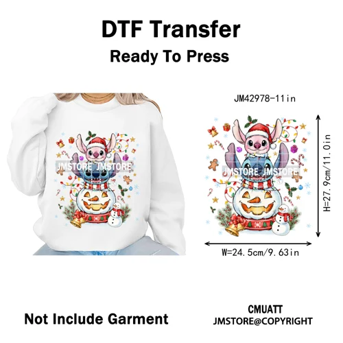 Very Merry Christmas Party Cartoon Princess Kids Friends Winter Gifts Iron on DTF Transfers Stickers Ready to Press for Textiles