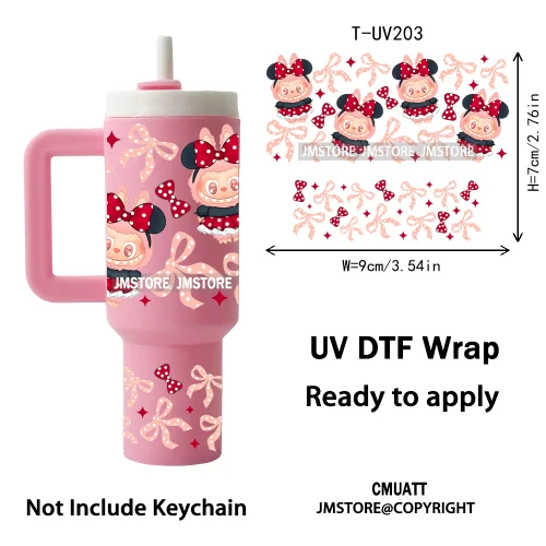 Cartoon Monsters Doll Kids Gift UV DTF Custom Prints Ready To Apply Transfer Stickers Waterproof Wraps For Mini Tumbler Keychain