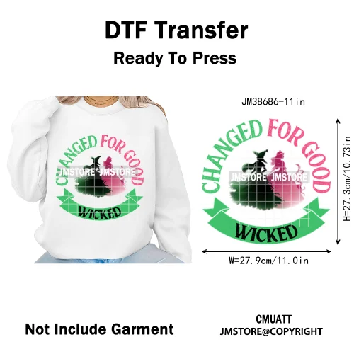 In My Witch Era Pink Goes With Green Coquette Bow Magic Broom Iron on DTF Washable Transfers Stickers Ready to Press for Textile