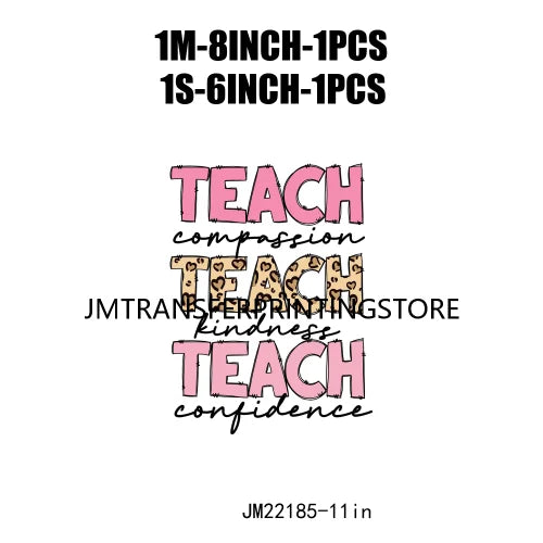 In My Teacher Era Teach Love Watch Logos Teacher Word Teaching Fills My Heart Teacher's Day DTF Transfer Stickers For Hoodies