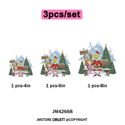 Magical Cartoon Girly Christmas Season Coquette Xmas Holiday Iron on DTF Washable Transfers Stickers Ready to Press for Textiles