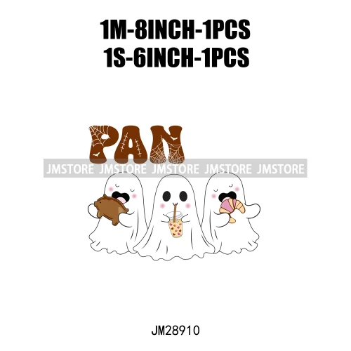 Funny Mexico Ghost Conchas Cucuys Halloween Pan Tasmas Coffee Decals Iron On DTF Transfer Stickers Ready To Press For Sweatshirt