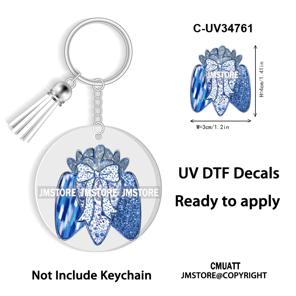 The Lord Is My Shepherd Christian Religious Easter Bible Verse Faith UV DTF Stickers For Round Circle Acrylic Keychain Keyring