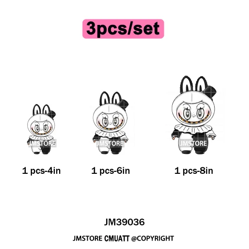 Horror Movie Character Cartoon Dolls Halloween Printing Iron on DTF Washable Transfers Stickers Ready to Press for Clothes Bags