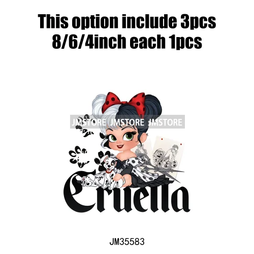Colorful In My Era Wicked Cartoon Princess Evil Queen Washable Iron on DTF Transfers Stickers Diy Ready to Press for Sweatshirts