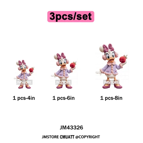 Latch Hook Faux Yarn Cartoon Movie Friends Merry Christmas Iron on Washable DTF Transfers Stickers Ready to Press for Textiles