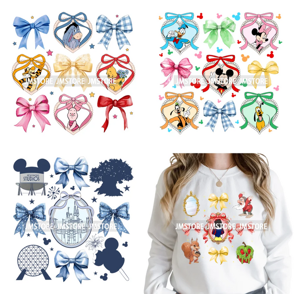 Trendy Girls Mirror Coquette Cartoon Friends Character Trip Holiday Iron on DTF Transfer Stickers Ready to Press for Sweatshirts