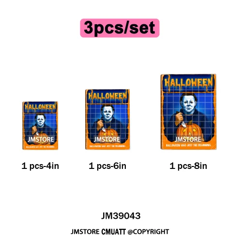 Horror Scary Killer Character Spooky Halloween Vibes Iron on DTF Washable Heat Transfer Stickers Ready to Press for Textile Bags