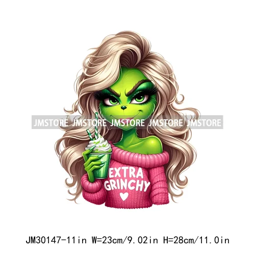 Colorful Retro Green Bougie Mama Coffee Lover Leopard Christmas Girls Iron On DTF Transfers Stickers Ready To Press For Clothes