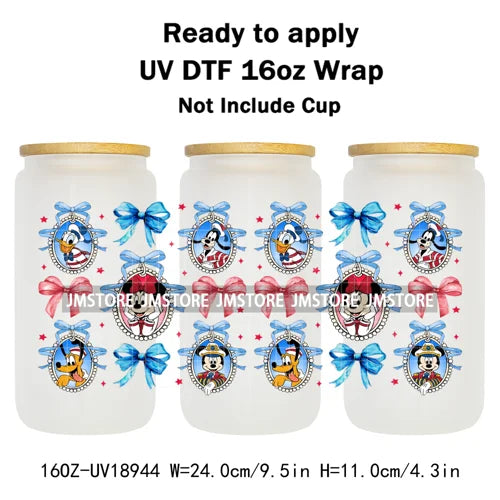 Bundle Princess Magical Mirror Bow UV DTF Stickers Ready To Apply Cup Wrap Durable Custom Prints DIY Craft For Libbey Can Glass